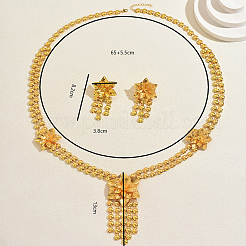 Luxuriöses Set aus langer Halskette und Ohrringen mit floralen Quasten aus einer Legierung für Damen&nbsp;KK0022