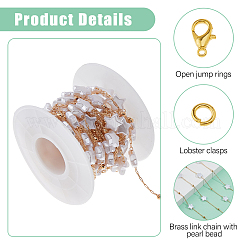 Fai da te ottone abs imitazione perla perline catene fatte a mano collane kit per la realizzazione&nbsp;DIY-HS0001-65C