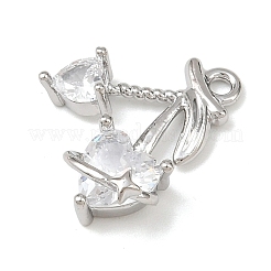 Латунные микропаве прозрачные подвески с фианитом&nbsp;KK-G545-20P