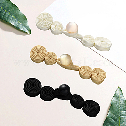 30шт 3 цвета набор пуговиц-узлов ручной работы в китайском стиле с изображением лягушки&nbsp;AJEW-CY0001-50