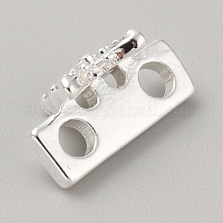 Breloques de connecteur en zircone cubique transparente pavée de laiton&nbsp;KK-WH0081-22C-S