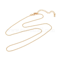 Collares de cadena de bolas de latón de 1 mm para mujer&nbsp;NJEW-Q351-01G