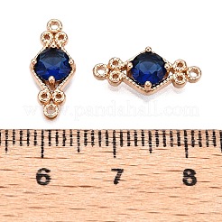 Facettierte Glasverbinder-Charms aus Messing mit Pavé-Fassung&nbsp;X-FIND-T070-03C