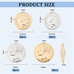 32шт 4 стильные латунные подвески&nbsp;KK-BC0009-53