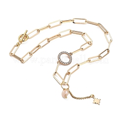 Collane lariat in ottone con stella&nbsp;NJEW-JN03041-03