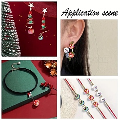 12 шт. 6 стиля рождественской тематики с УФ-покрытием акриловые круглые/кубические бусины&nbsp;OACR-YW0003-46