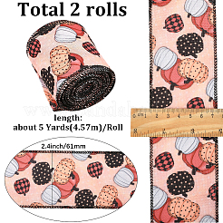 Полиэстеровая лента с рисунком тыквы&nbsp;OCOR-WH20003-66