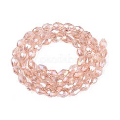 Transparentes perles de verre de galvanoplastie brins&nbsp;LS-EGLA-N013-T4mm-B29