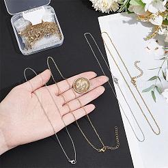 20 шт. 2 стиля ожерелья из нержавеющей стали 304 в виде цепочки-кабеля/ролика&nbsp;STAS-UN0056-49