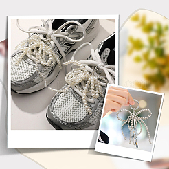 4 шт. 2 стиля пластиковых подвесок-бантов с имитацией жемчуга для обуви&nbsp;AJEW-HY0001-93