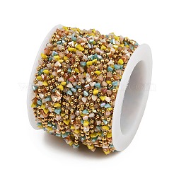 Цепочки из нержавеющей стали 304 ручной работы с бусинами CHS-P022-02G-05