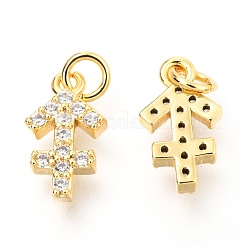 Latón micro pavimenta claro cubic zirconia encantos&nbsp;ZIRC-O036-30G-F