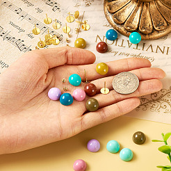 Комплекты украшений для самодельных полукруглых сережек-гвоздиков из непрозрачной смолы&nbsp;DIY-TA0010-78