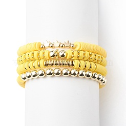 4 шт. 4 цветных браслета ручной работы из полимерной глины в виде дисков для серфинга&nbsp;BJEW-JB08802