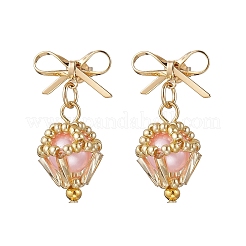Pendientes colgantes de diamantes de latón&nbsp;EJEW-MZ00465-02