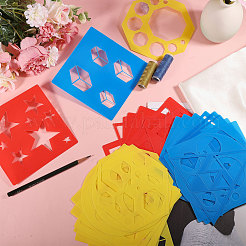 34 Stück 34 Stile geometrische Haustier aushöhlen Zeichnung Malerei Schablonen&nbsp;DIY-GL0005-59