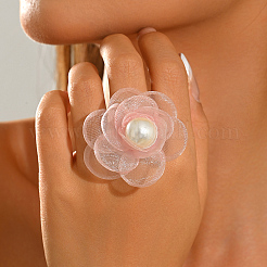 Chiffon-Fingerringe mit Kunststoffperlen für Damen&nbsp;XQ9924-1