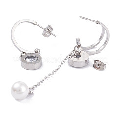 Pendientes asimétricos de acero inoxidable 304 con revestimiento iónico (IP)&nbsp;EJEW-P191-38