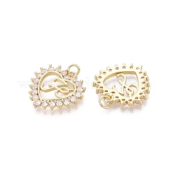 Pendenti in ottone con micro pavé di zirconi trasparenti per San Valentino&nbsp;KK-N287-37G