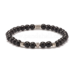 Ensemble de bracelets extensibles en perles rondes synthétiques turquoise (teintes)&nbsp;BJEW-JB07464