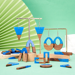 20шт 10 стиля подвески из прозрачной смолы и орехового дерева&nbsp;RESI-TA0003-21