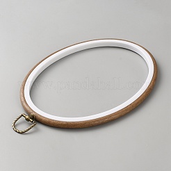 Kreuzstich-Stickrahmen aus PP- und PVC-Kunststoff in Holzoptik&nbsp;DIY-WH20055-058B-03