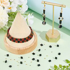 1 нить прямоугольных бусин из натурального черного оникса (окрашенных и нагретых)&nbsp;G-NB0005-54B