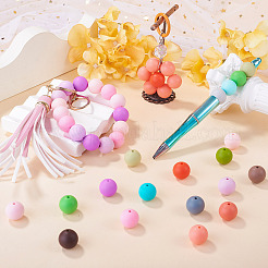 45 perles focales rondes en silicone de 3 couleurs&nbsp;SIL-TAD0001-01H