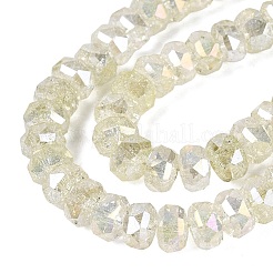 Galvanoplastie brins de perles de verre craquelées transparentes&nbsp;EGLA-Q135-01A-B04