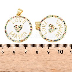 Colgante micropavé cubic zirconia de latón&nbsp;KK-D232-16G