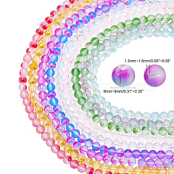 9 нить 9-х цветных матовых стеклянных бусин&nbsp;GLAA-CA0001-18