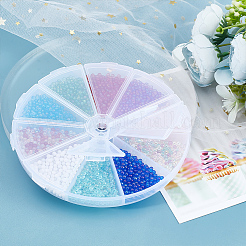 10 пакетик 10-х цветных прозрачных круглых икорных бусин&nbsp;MRMJ-OC0002-81