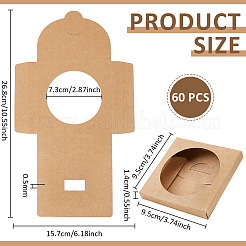Caja de papel kraft plegable cuadrada con ventana redonda hueca&nbsp;CON-WH0089-237A-02