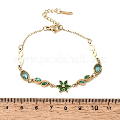 Bracelets à maillons en acier inoxydable 304 ornés de strass&nbsp;SA-CBAF6AD-07G