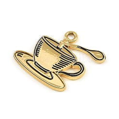 Подвески из сплава кофе с эмалью&nbsp;ENAM-B038-01G-02