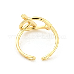 Открытые манжеты из латуни с микропаве и прозрачным фианитом&nbsp;RJEW-G309-24G