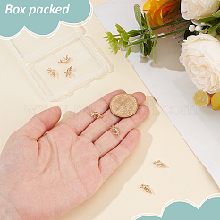 10 шт. леопардовая стойка позолоченная латунная подвеска-шарм&nbsp;KK-BC0014-83