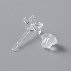 Крошечные серьги-гвоздики из полимерного цветка с ушной гайкой для женщин&nbsp;EJEW-WH0012-003B