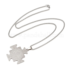 Religion 201 Edelstahl-Medaille mit Kreuzanhänger&nbsp;SA-H003-01P