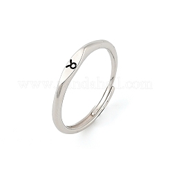 Bagues réglables en argent sterling rhodié 925&nbsp;RJEW-S397-01P-03