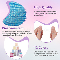 12 рулон полиэфирной швейной нитки 12 цветов.&nbsp;OCOR-WH0087-04