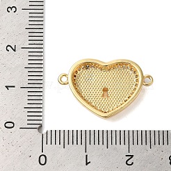 Покрытие стойки латунь микро паве прозрачный кубический цирконий звенья в форме сердца&nbsp;KK-K385-107G