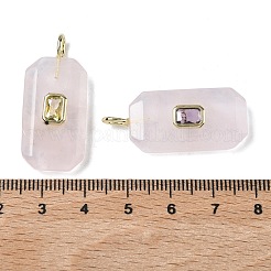Ограненные подвески из натурального розового кварца&nbsp;G-F819-02G-04