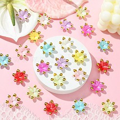 100шт акриловые колпачки для бусин. цветок&nbsp;OACR-CJ0001-91C