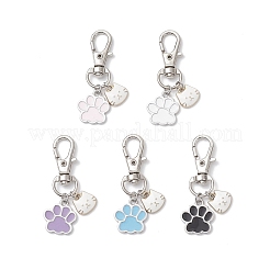 Подвесные украшения из эмалевого сплава с отпечатками лап и кошек&nbsp;HJEW-JM04119