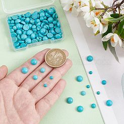180 шт. 3 стиля фурнитуры для рукоделия окрашенный синтетический бирюзовый драгоценный камень плоская задняя часть куполообразные кабошоны&nbsp;TURQ-AR0001-48