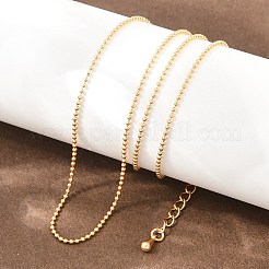 Collares de cadena de bolas de latón de 1 mm para mujer&nbsp;NJEW-Q351-01G