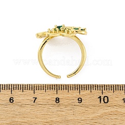 Регулируемые манжеты-кольца из латуни с микропаве из кубического циркония для женщин RJEW-U053-05G