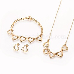 Conjuntos de pulseras de eslabones de acero inoxidable 304&nbsp;SJEW-E335-04