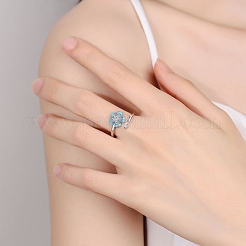 Кольца-манжеты из цветочной латуни с микропаве из кубического циркония для женщин&nbsp;PW-WGD64C3-01